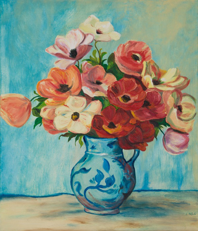 Blumen in der Vase, Öl auf Leinwand, 60cm x 70cm