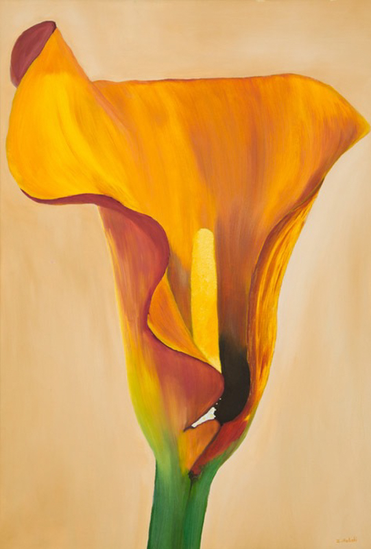 Caller - Blume, Öl auf Leinwand, 60cm x 90cm